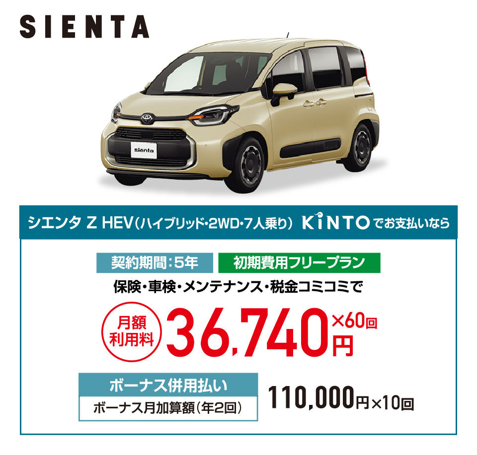 シエンタ Z HEV（ハイブリッド・2WD・7人乗り）