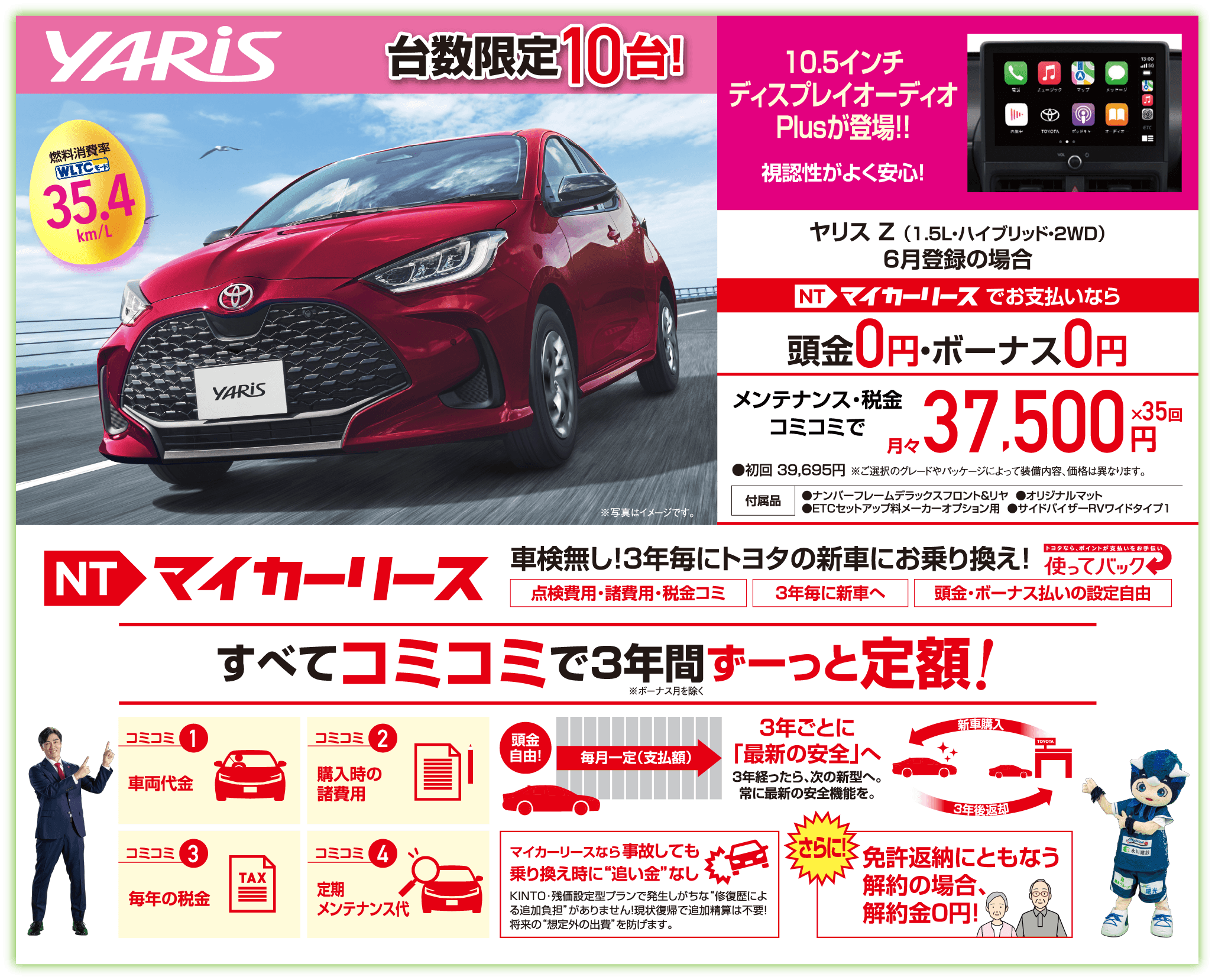 ヤリス台数限定10台 NTマイカーリース