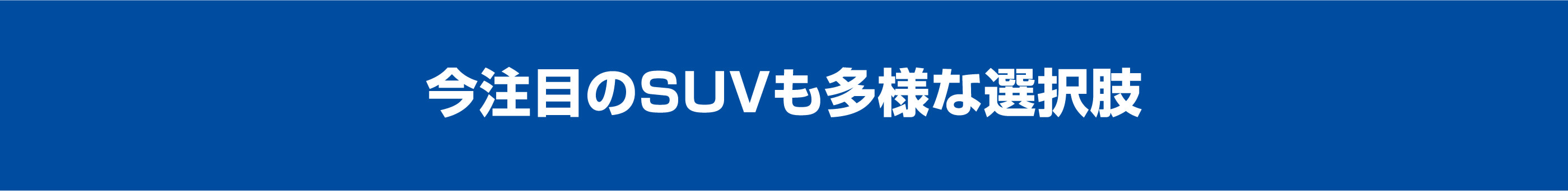 今注目のSUVも多様な選択肢