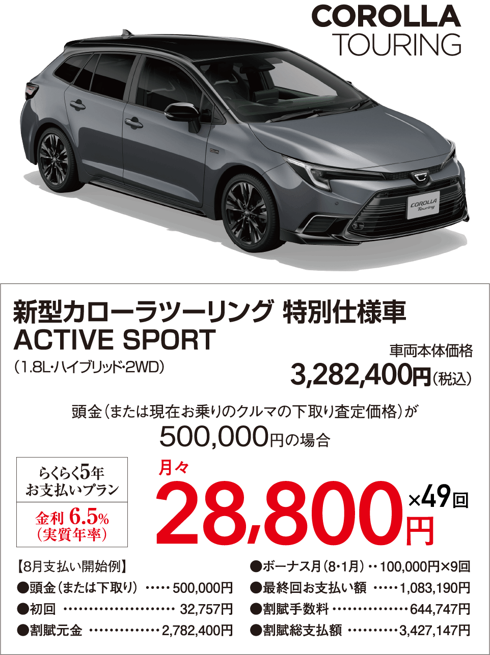 新型カローラツーリング 特別仕様車ACTIVE SPORT