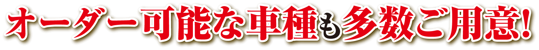 オーダー可能な車種も多数ご用意！