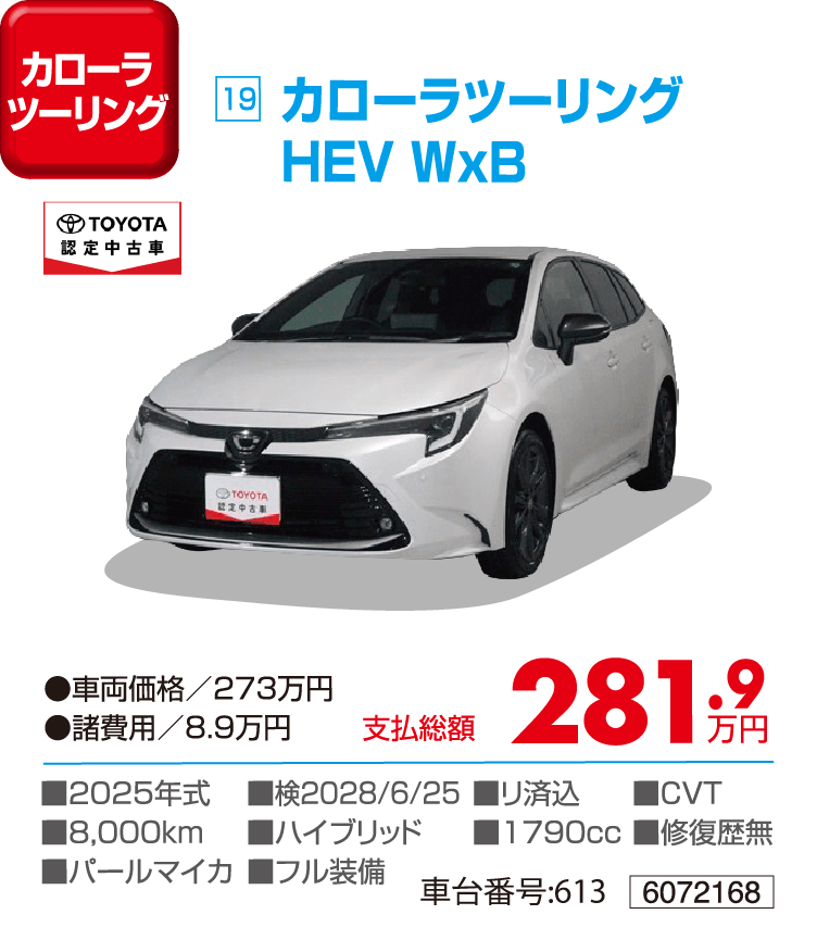 カローラツーリングHEV WxB